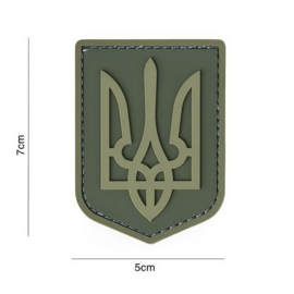 Embleem PVC 3D PVC  met klittenband - Ukrainian Army Subdued - 7 x 5 cm.