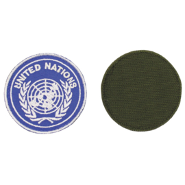 United Nations embleem 6,5 cm. met klittenband - origineel maar ongebruikt