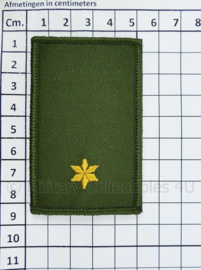 KL Nederlandse leger rangembleem met klittenband GROEN - officieren - 8 x 5  cm