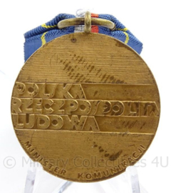 Poolse medaille PRL 1 fur verdienste im transportwesen - afmeting 3 x 10,5 cm - origineel