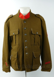 WO2 Belgische leger 9e linie regiment field jacket 1915 - 4 dienstjaren rang Korporaal - maat Extra Large - replica