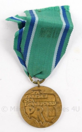 Poolse bronzen medaille - Verdiensten voor Transport voor de Poolse Volksrepubliek - 4 x 8,5 cm - origineel