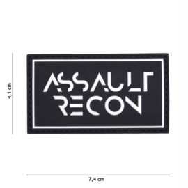 Embleem 3D PVC Assault Recon - zwart / wit - met klittenband - 7,4 x 4,1 cm