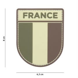 Embleem 3D PVC met klittenband - French army mouwembleem camo - 8 x 6,3 cm.