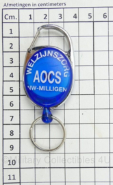 AOCS Air Operations Control Station Welzijnszorg Nieuw Milligen sleutelhanger met trekkoord voor ID houder e.d. - 9 x 3,5 cm - origineel