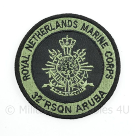 Korps Mariniers Royal Netherlands Marine Corps 32 RSQN Aruba embleem - met klittenband - diameter 9 cm