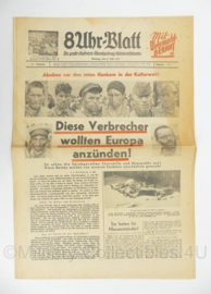 WO2 Duitse krant 8 Uhr Blatt 8 juli 1944 - 47 x 32 cm - origineel