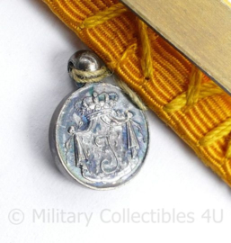 Nederlandse 4 delige medaille balk Mobilisatiekruis 1914-1918 trouwe dienst Juliana medaille in zilver - 12,5 x 2 cm -origineel