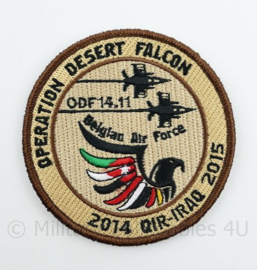 BAF Belgian Air Force Operation Desert Falcon ODF 14.11 2014 OIR-Iraq 2015 embleem  met klittenband- 9 cm. diameter