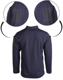 Tactical Quick Dry Poloshirt lange mouw - met klittenband op de mouwen - BLAUW - nieuw gemaakt
