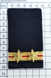Nederlandse Brandweer donkerblauw wollig epauletten - hoge rang adjunct hoofdbrandmeester 1e klasse - paar - 5,5 x 10 cm - origineel