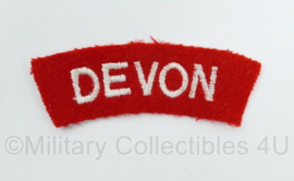 British Army shoulder title ENKEL Devon Devonshire Regiment - 8 x 3 cm - origineel