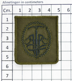 KL Nederlandse leger Rotsklimmen werken op hoogte borstembleem GVT - met klittenband - 5 x 5 cm - origineel