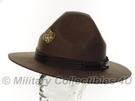 US ww2 Enlisted campaign hat met metalen insigne Drill Instructor