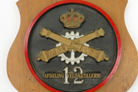 KL Landmacht wandbord Afdeling 12 Veldartillerie - afmeting 16 x 16 cm - origineel