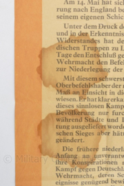 WO2 Duitse Poster 2e Oproep aan de bevolking van Nederland uit 1940 -  84 x 59 cm - origineel