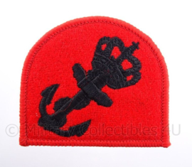 KM Koninklijke Marine, Korps Mariniers baret embleem - rood met anker - afmeting 7 x 6 cm