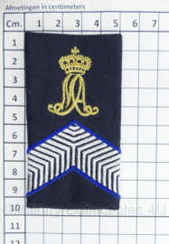 Kmar ENKELE epaulet donkerblauw MA Militaire Academie - rang Marechaussee der 2e klasse - 9,5 x 5 cm -  origineel