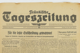 WO2 Duitse krant Frankische Tageszeitung nr. 49 28 februari 1944 - 47 x 32 cm - origineel