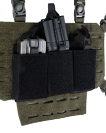 Magazijntas Triple Magazin pouch koppeltas met velcro - voor 3 M4, M16 of AR15 magazijnen - ZWART