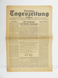 WO2 Duitse krant Frankische Tageszeitung nr. 42 19/20 februari 1944 - 47 x 32 cm - origineel