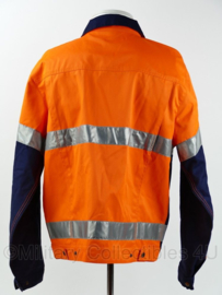 Veiligheidskleding werkjack mét broek blauw oranje reflecterend - maat Medium - NIEUW - origineel