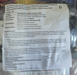 1 zak Nederlandse leger 24uurs rantsoenen Maaltijd zak 24 Hour Operationeel Rantsoen W(Pouch) + Warm Weer module   +/- 5100 kcal - Best Before December 2026