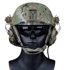 Tactical Headset Microphone Comtac Rail Adapter for FAST MICH Helmet  TAN /Coyote