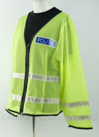 Belgische Politie geel jack met reflectiestrepen en tekst "Politie"- maat XL - gedragen - origineel