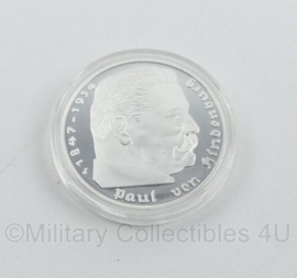 Coin WO2 Duits replica Deutsches Reich 5 Reichsmark Paul von Hindenburg - diameter 4 cm - replica