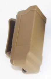 CQC Double Stack Single Magazine Holster met veer Mag Holder Pouch voor o.a. Glock 17 9mm - coyote