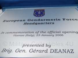 Plaquette - European Gendarmerie Force Headquarters Italie - origineel