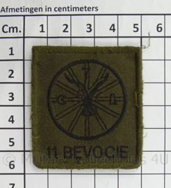 KL Landmacht borst embleem - 11e BEVOCIE Bevoorradings Compagnie - met klittenband - afmeting 5 x 5 cm - Origineel