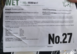 1 zak 24uurs rantsoen Maaltijd zak 24 Hour OUTMEALS General Ration  Army 4600 kcal - keuze uit meerdere menu's - exp. 4-2027 / 5-2027
