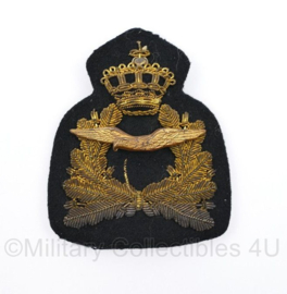 Klu Luchtmacht Officiers pet insigne - vroeg model van metaaldraad - 9 x 7 cm - origineel