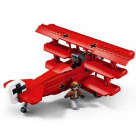 Sluban WO1 Red Baron Fokker DR-1S vliegtuig bouwset - 281 bouwstenen - nieuw in verpakking - origineel