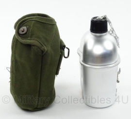 US M1942 OD veldfles hoes met aluminium fles en beker - replica