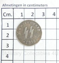 Replica Wo2 Duitse munt Waffen SS Kantinegeld 1938- diameter 2,5 cm.