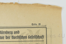WO2 Duitse krant Frankische Tageszeitung nr. 277 23/24 november 1940 - 47 x 32 cm - origineel