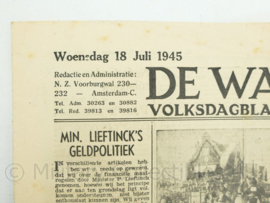 Krant de Waarheid - 18 juli 1945 - origineel
