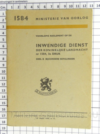 Voorlopig Reglement op den Inwendigen Dienst 1946! Deel A en B 1584 - afmeting 13 x 18 cm - origineel