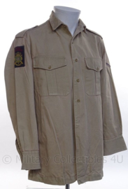 KM Koninklijke Marine, Korps Mariniers dik khaki overhemd LANGE MOUW - rang "marinier der 1ste klasse" - maat 37 uit 1973 - origineel