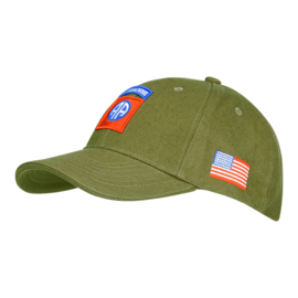 Baseball Cap 82nd airborne - Zwart, Groen, Khaki of Wolf Grey