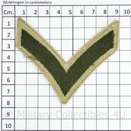 US Army tropen tenue rang streep ENKEL - 8 x 9 cm - origineel