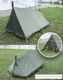 Belgische leger M56 camo tweepersoons tent - 2 x 1,3 m - origineel