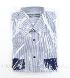 Master Garment overhemd lange mouwen - wit met blauw gestreept - halsmaat 37/38 - nieuw in verpakking - nieuw gemaakt - origineel