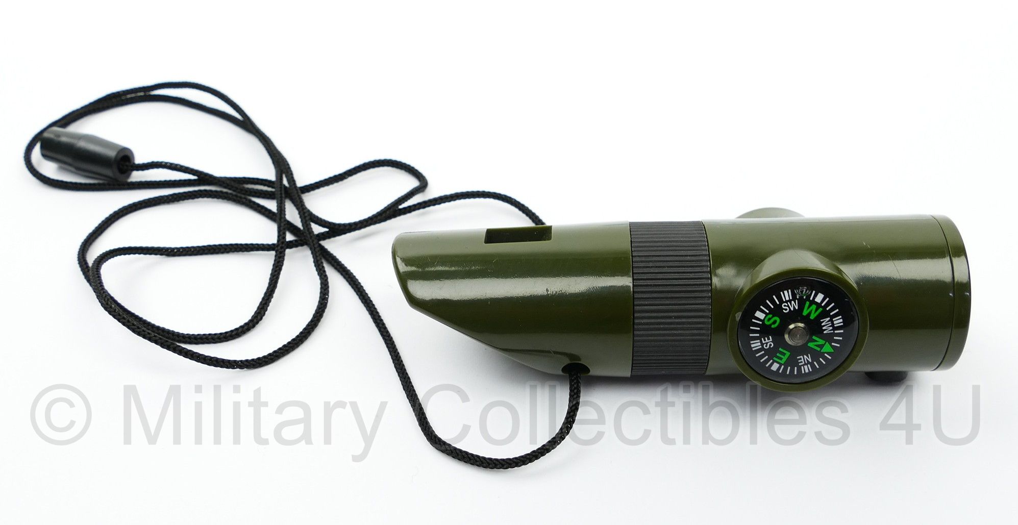 Survival Whistle met thermometer - nieuw - 2,5 x 9,5 cm