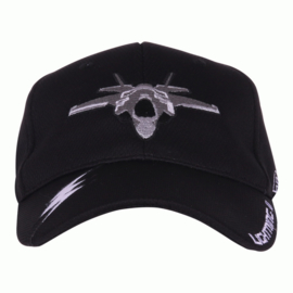 Baseball Cap F-35 Lightning II Zwart met zilver/witte belettering