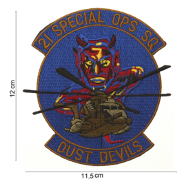 Embleem stof - 21 Special OPS SQ Dust Devils   - 12 x 11,5 cm.