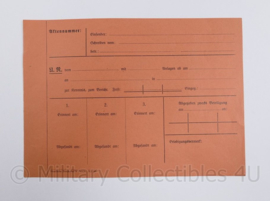 Wo2 Duits document Aktennummer - ongebruikt - 21 x 14,5 cm - origineel